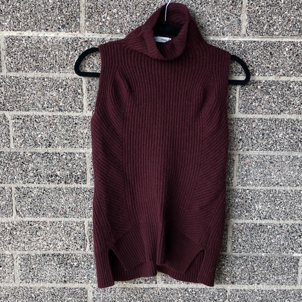 Vince sleeveless turtleneck sweater small